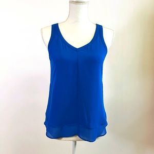 Blue Flowy Top with Sexy Back Details